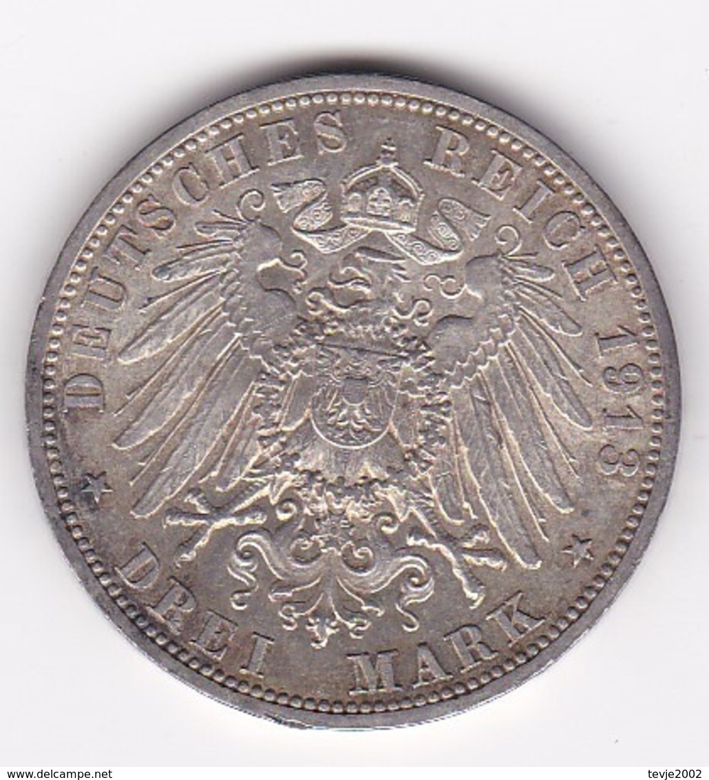 Nb_ Deutsches Reich Lippe - 3 Mark - 1913 -  Leopold IV. (63) - 2, 3 & 5 Mark Argento