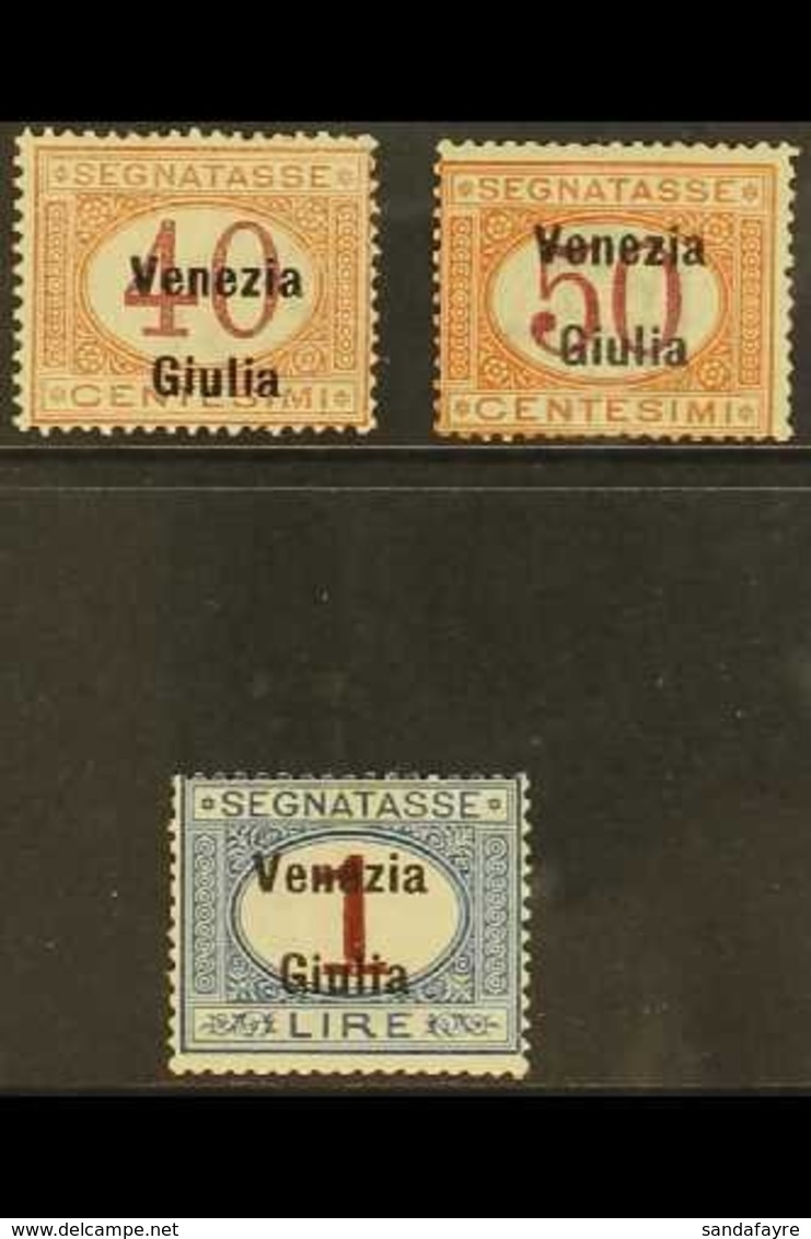 VENEZIA GIULIA POSTAGE DUES 1918 40c & 50c Carmine & Orange, 1L Carmine & Blue, Sassone 5/7, Mi 5/7, Very Fine Mint (3 S - Non Classificati