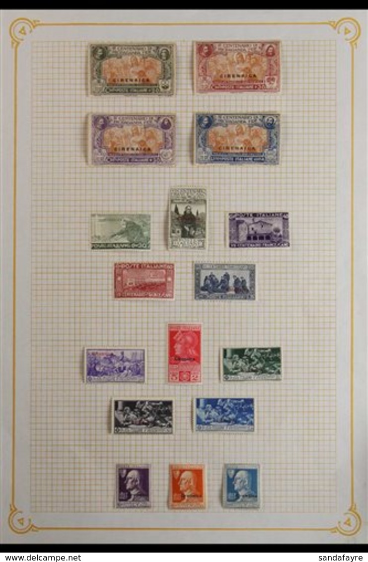 CIRENAICA 1923 - 1943 Fresh Mint Collection, Chiefly Complete Sets Including 1923 Fide,  March On Rome, 1924 Manzoni (fa - Other & Unclassified