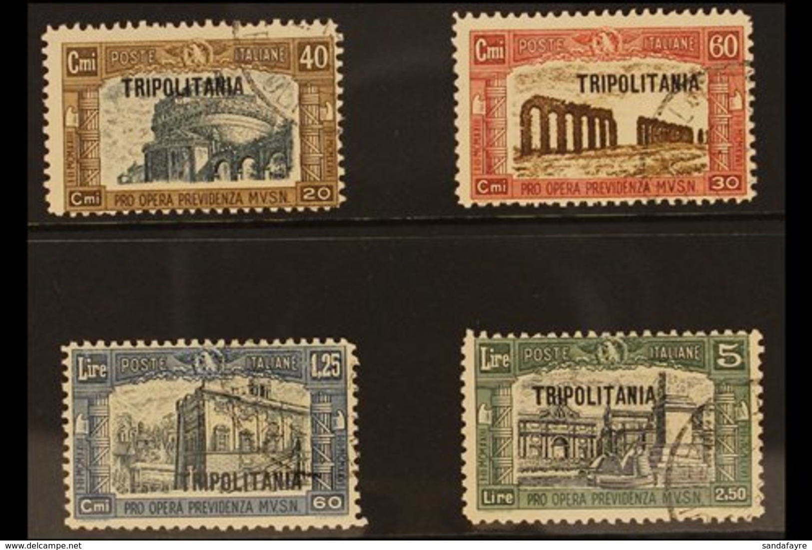 TRIPOLITANIA 1927 First National Defence Set (Sass. S. 10, SG 42/45), Fine Cds Used. (4 Stamps) For More Images, Please  - Otros & Sin Clasificación