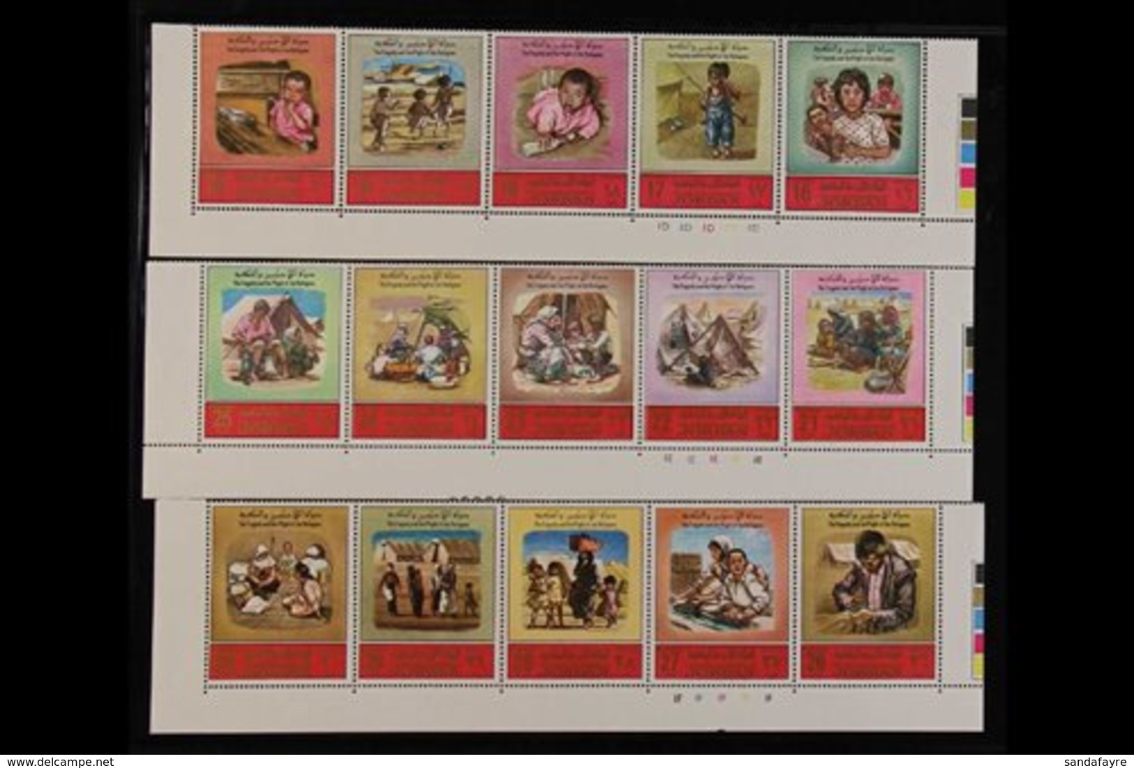 1969 'Tragedy Of The Refugees' And 'Tragedy In The Holy Lands' Complete Sets, SG 853/82 & 883/912, Superb Never Hinged M - Jordan