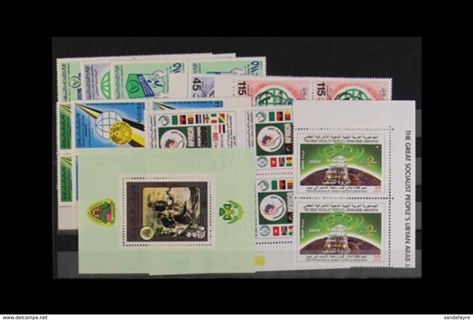 1980's-2009 NEVER HINGED MINT RANGES On Pages & Stock Cards, Mostly All Different, Includes Many Se-tenant Strips/blocks - Libya