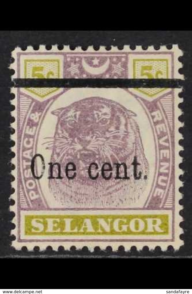 SELANGOR 1900 1c On 5c Dull Purple And Olive-yellow, SG 66a, Very Fine Mint. For More Images, Please Visit Http://www.sa - Otros & Sin Clasificación