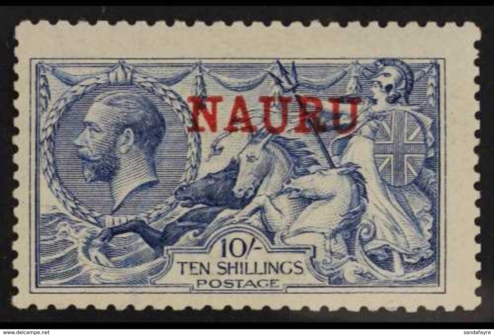 1916-23 10s Pale Blue, SG 23, Very Lightly Hinged Mint. For More Images, Please Visit Http://www.sandafayre.com/itemdeta - Nauru