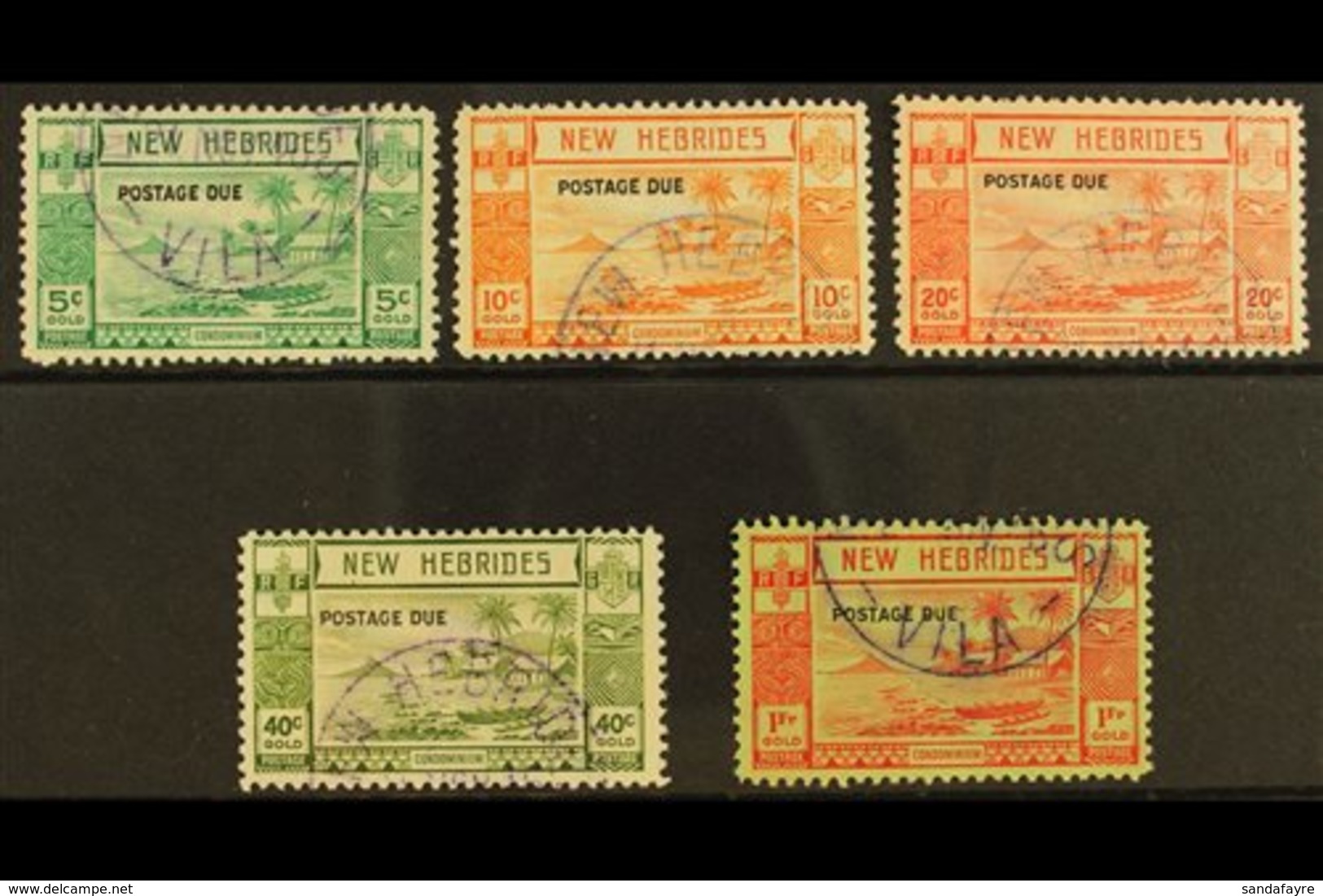 ENGLISH: 1938 POSTAGE DUE Complete Set, SG D6/10, Fine Violet Vila Cds's, Scarce Issue. (5) For More Images, Please Visi - Other & Unclassified