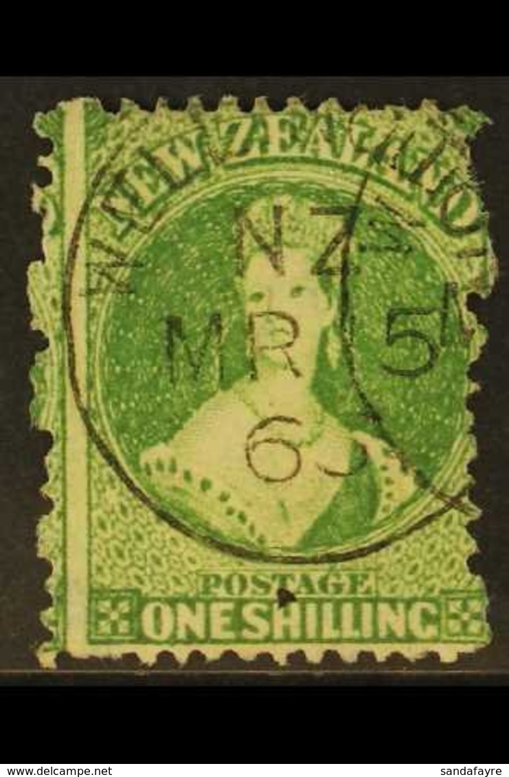 1864 1s Deep Green, Perf 12½, Wmk Large Star, SG 123, Very Fine Used With Neat Upright Wellington Cds Cancel. For More I - Otros & Sin Clasificación