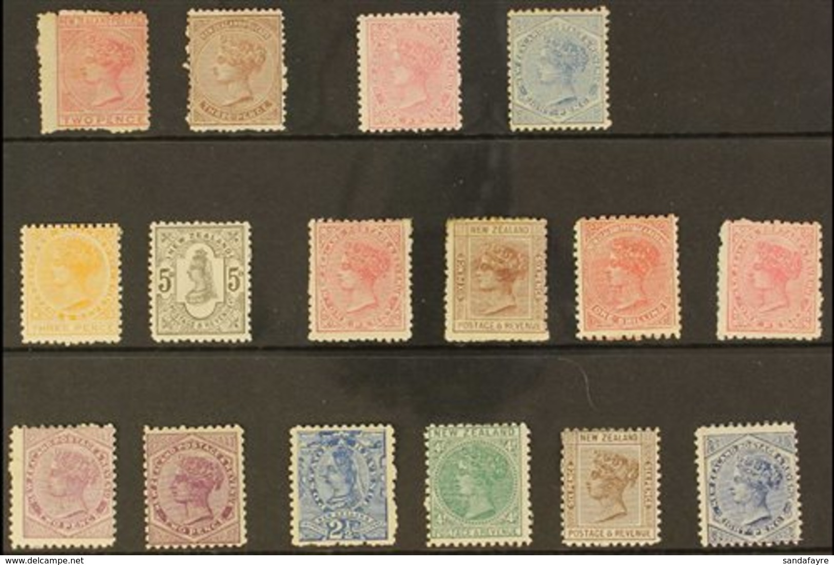 1874-1900 MINT "SIDEFACE" SELECTION. An ALL DIFFERENT Mint (with Gum) Selection Presented On A Stock Card That Includes  - Otros & Sin Clasificación