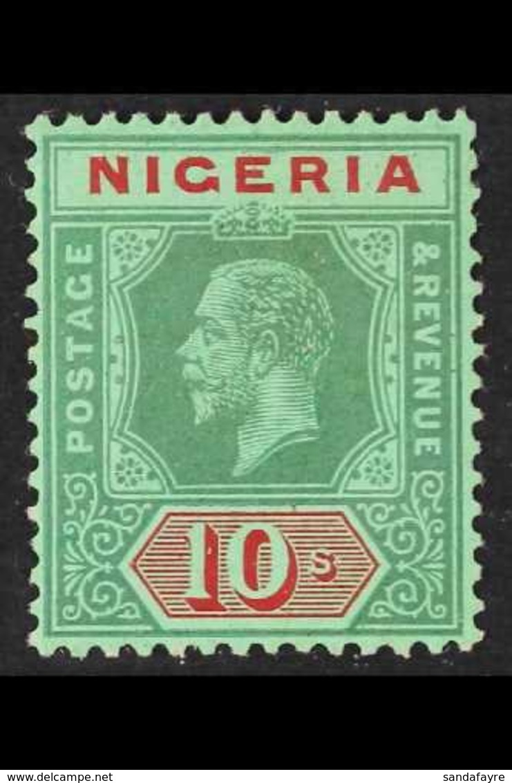 1914-29 10s Green & Red On Emerald (pale Olive Back), SG 11c, Fine Mint Part Og, Nice Centring, Very Fresh. For More Ima - Nigeria (...-1960)