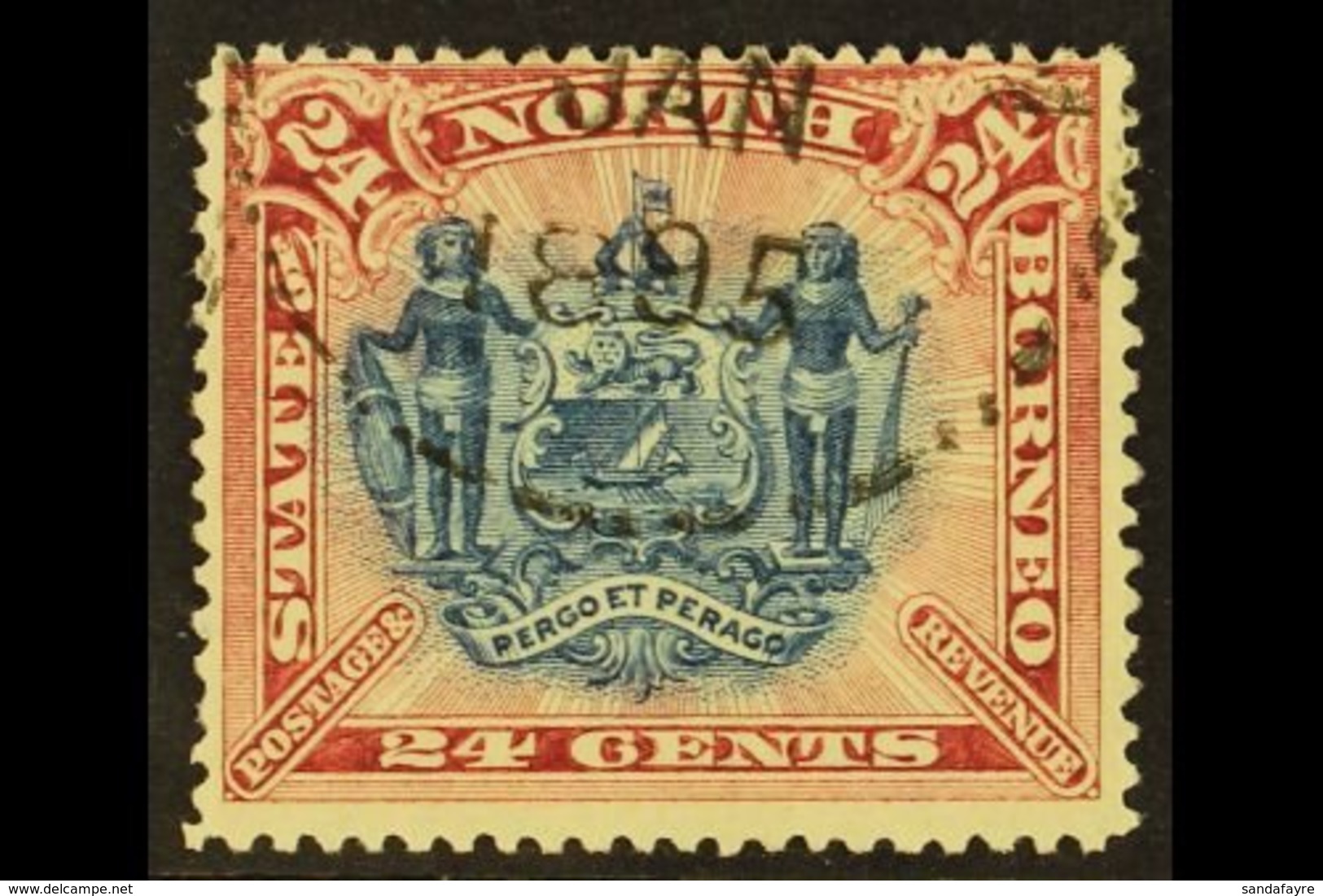 1894 24c Blue And Rose Lake, Perf 13½ - 14, SG 79c, Very Fine Used. For More Images, Please Visit Http://www.sandafayre. - North Borneo (...-1963)