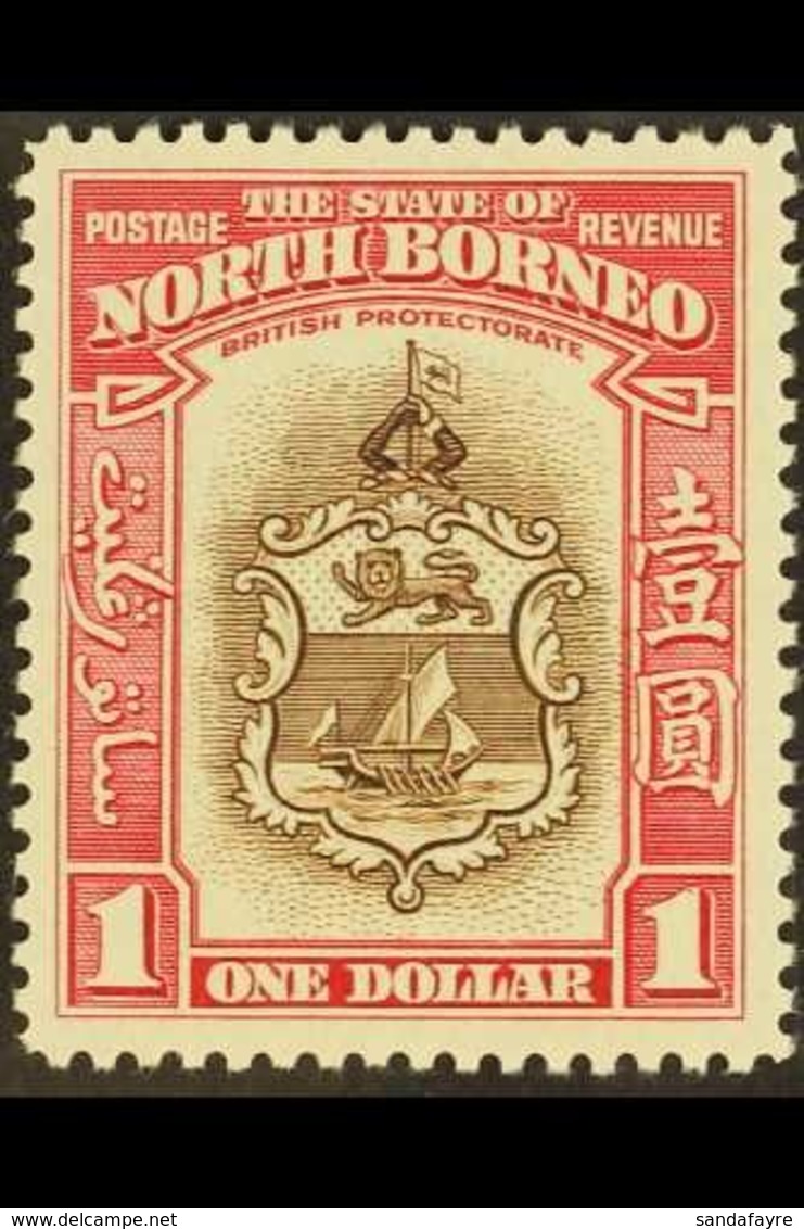 1939 $1 Brown & Carmine, SG 315, Never Hinged Mint For More Images, Please Visit Http://www.sandafayre.com/itemdetails.a - North Borneo (...-1963)