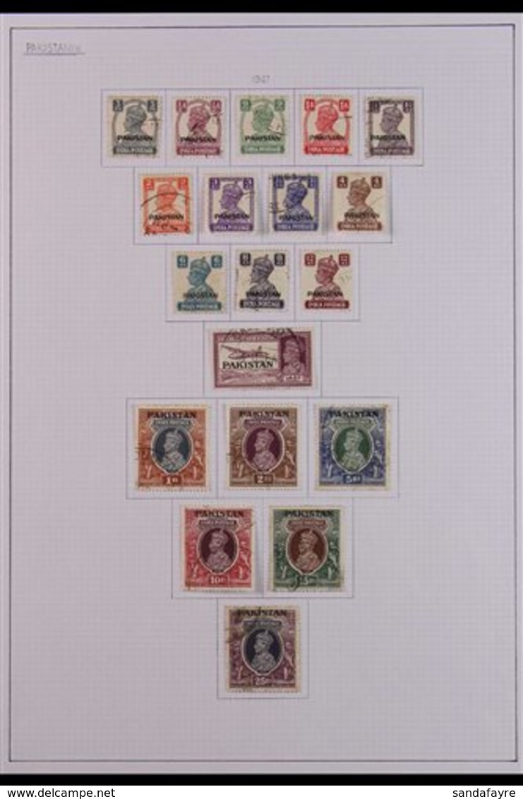 1947-1963 FINE USED COLLECTION On Leaves, All Different, Includes 1947 Opts Set, 1948 1r Independence Perf 14x13½, 1948- - Pakistán