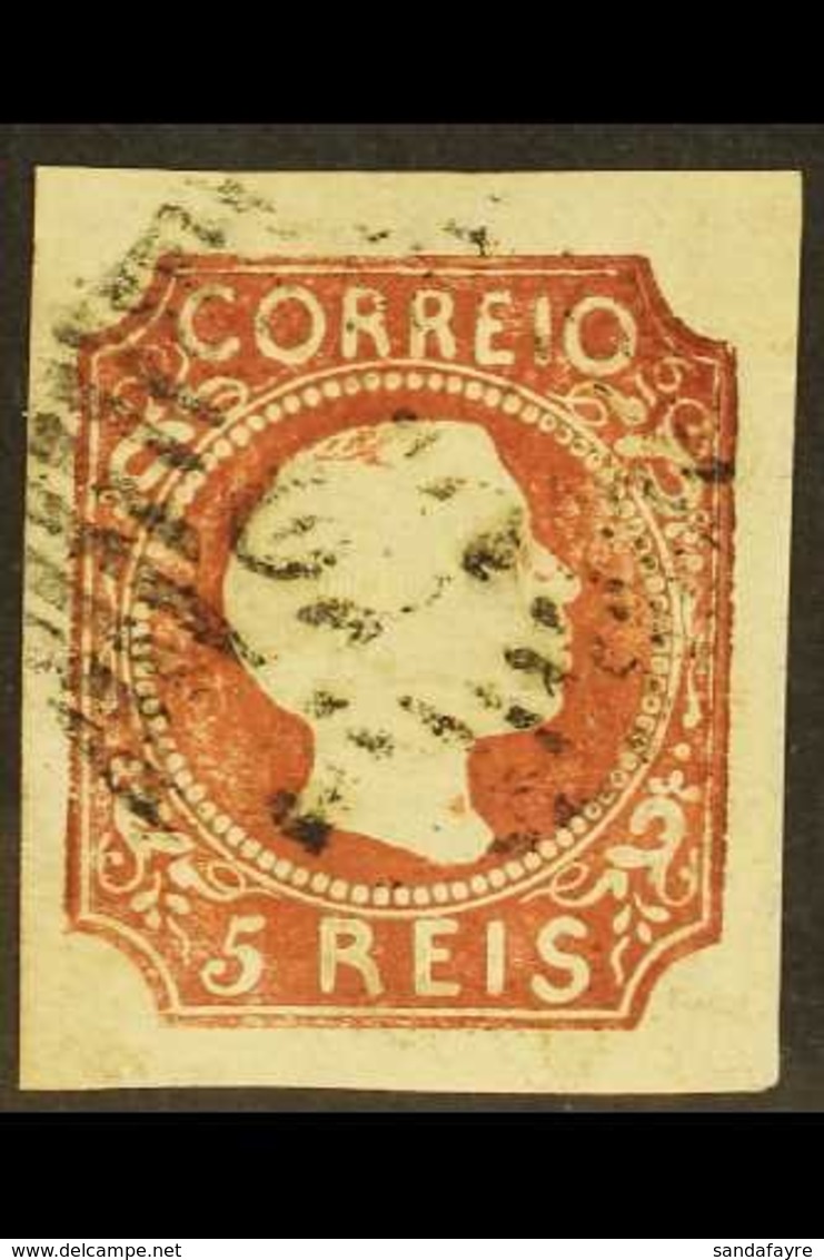 1855 5r Orange Brown, Worn Plate Straight Hair, Imperf, SG 10a, Superb Frontal Appearance But Horizontal Crease. Rare An - Other & Unclassified