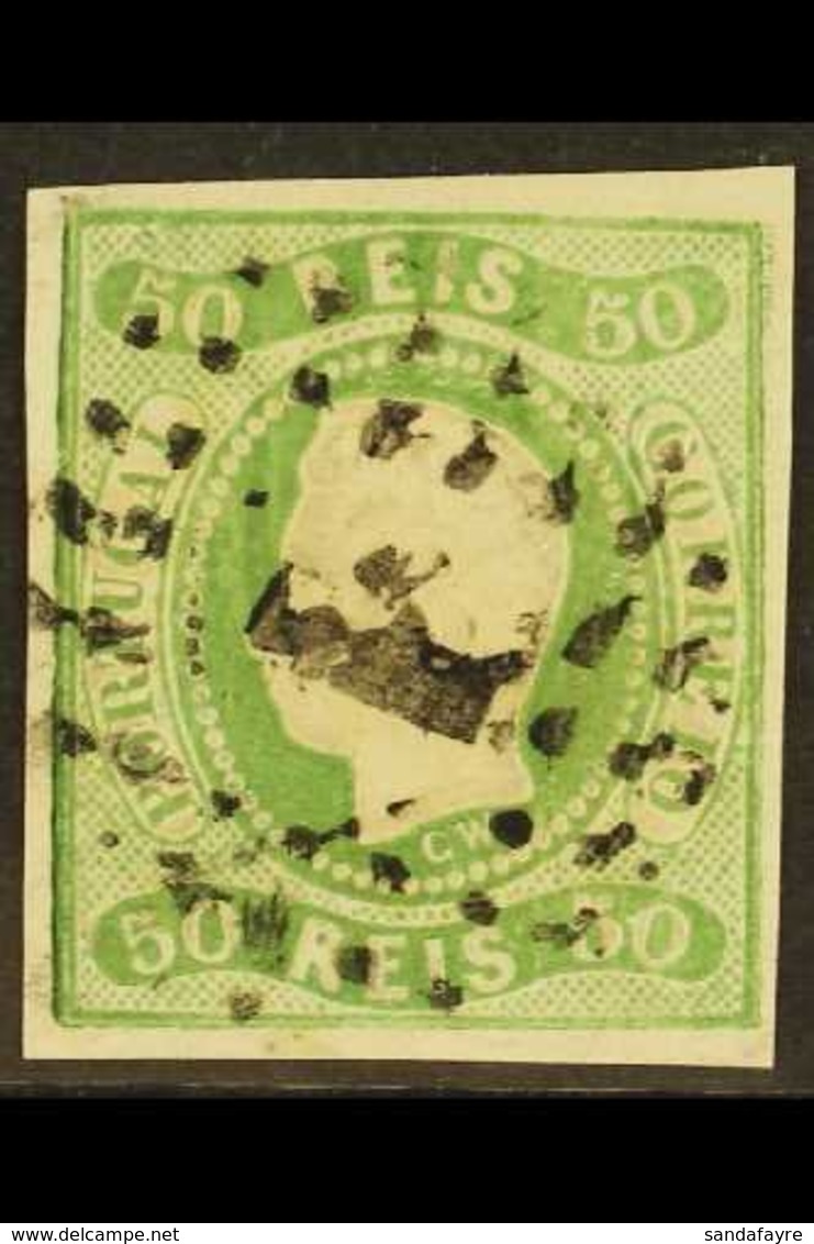 1866 50r Green, Imperf, Curved Label, SG 41, Very Fine Used. For More Images, Please Visit Http://www.sandafayre.com/ite - Other & Unclassified