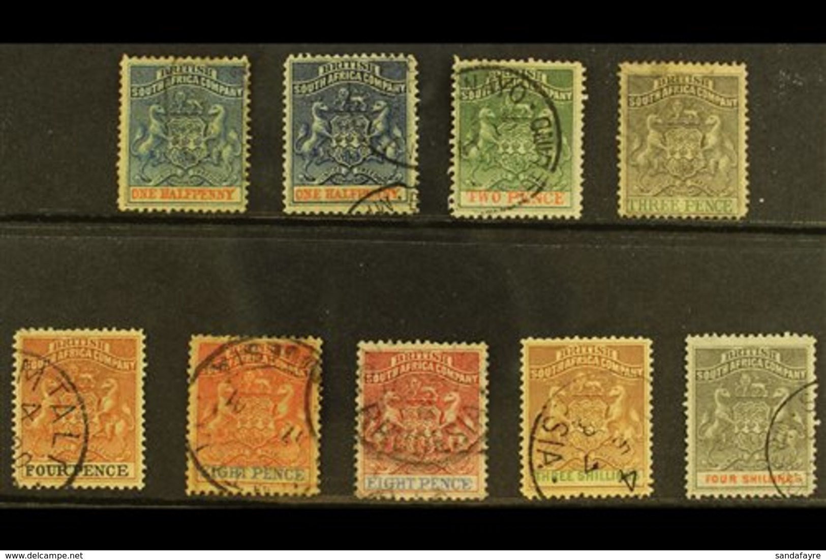 1892-94 Thin Wove Paper Complete "Arms" Set With ½d & 8d Listed Shades, SG 18/26, Generally Fine Used (9 Stamps) For Mor - Altri & Non Classificati