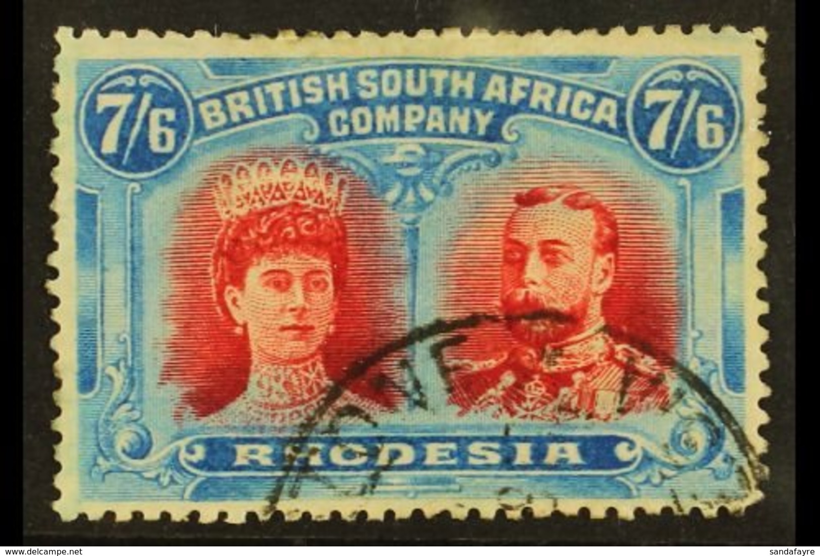 1910-13 7s 6d Carmine And Bright Blue, SG 162, Good Colours And Neat Part Livingstone Cds For More Images, Please Visit  - Other & Unclassified