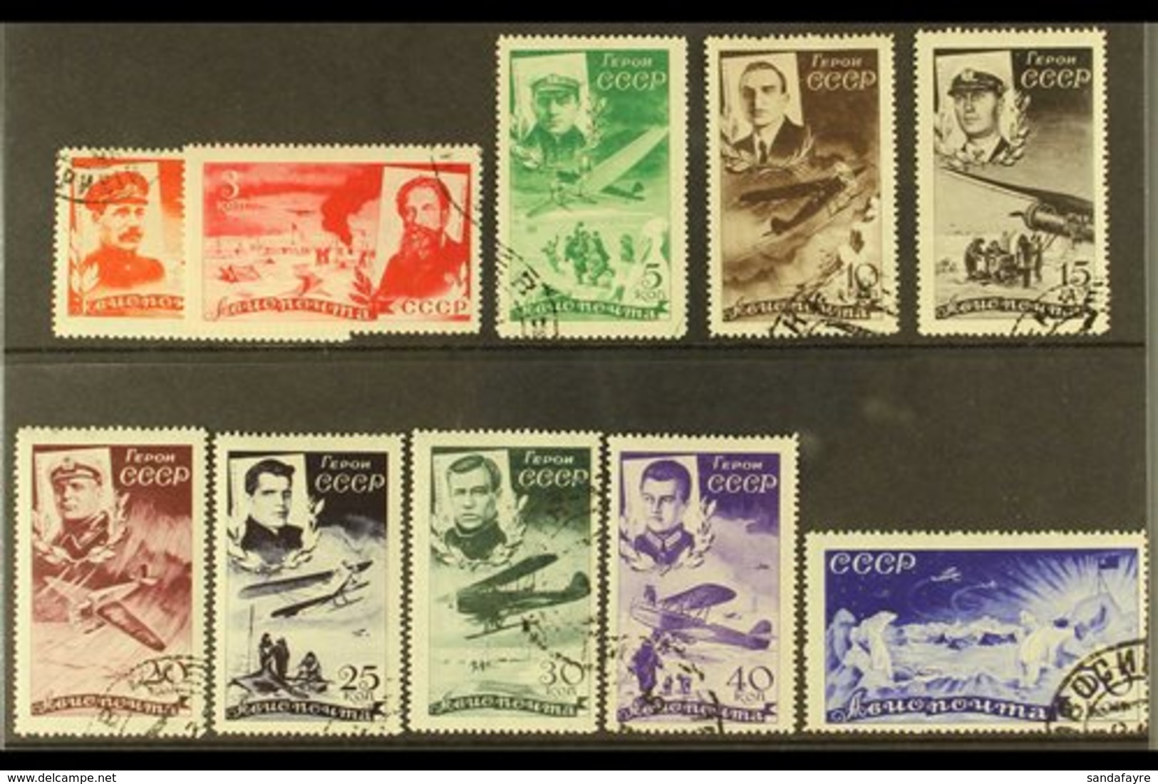 1935 Chelyuskin Expedition Complete Set, SG 678/687, Very Fine Used. (10 Stamps) For More Images, Please Visit Http://ww - Other & Unclassified