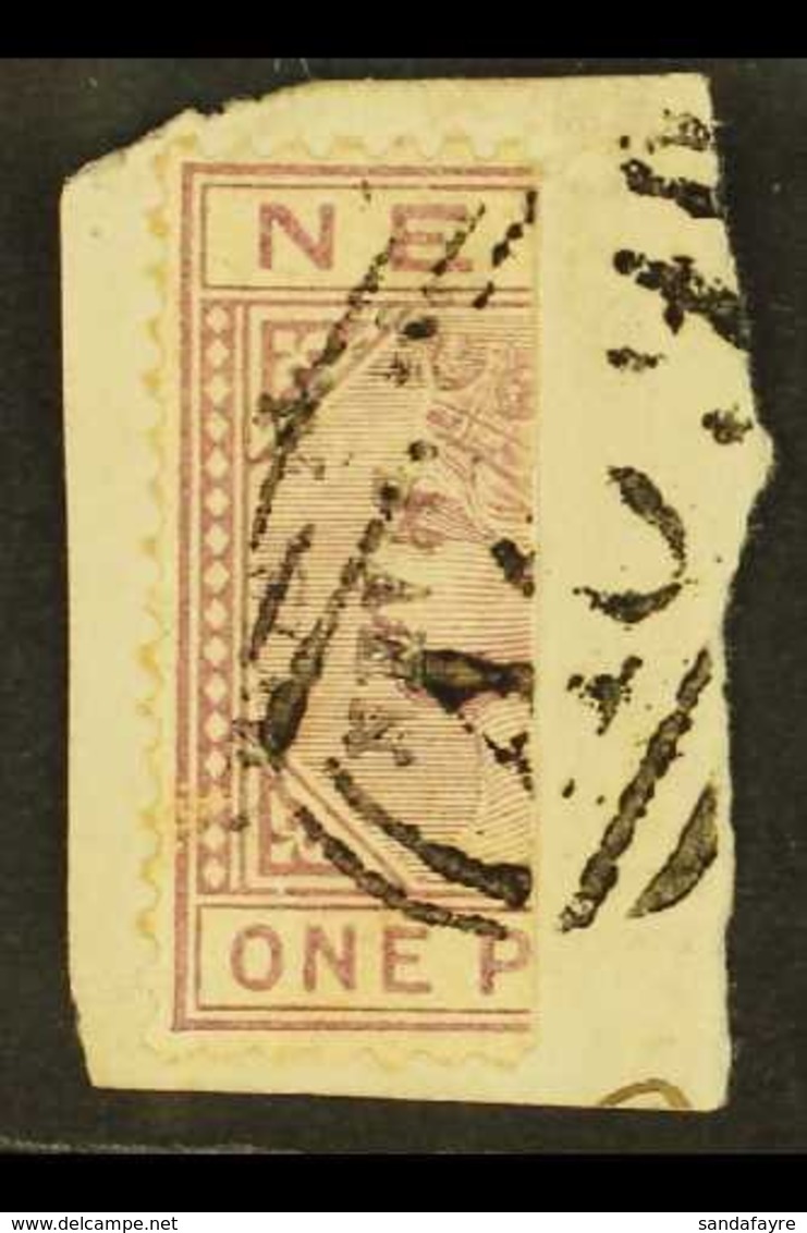 1883 ½d In Black On Half 1d Lilac-mauve, Surcharge Double, SG 36a, On A Piece Tied By Neat AO9 Cancel. For More Images,  - St.Cristopher-Nevis & Anguilla (...-1980)