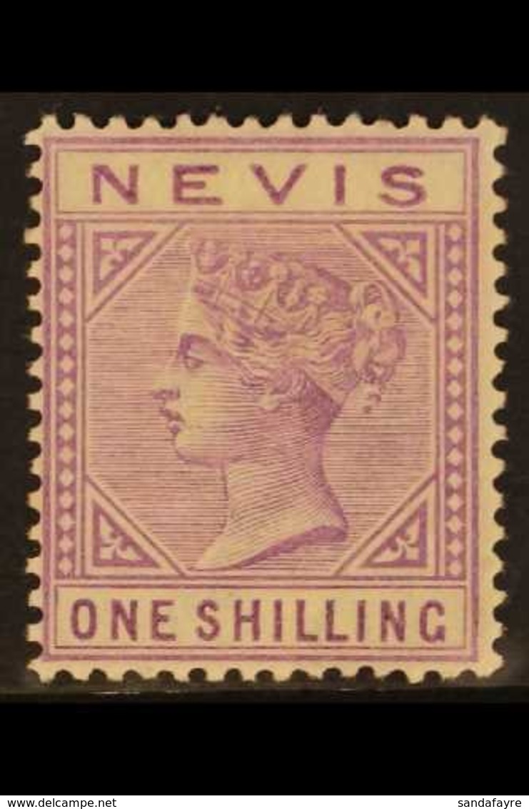 1890 1s Pale Violet, SG 34, Fine Mint. For More Images, Please Visit Http://www.sandafayre.com/itemdetails.aspx?s=648388 - San Cristóbal Y Nieves - Anguilla (...-1980)