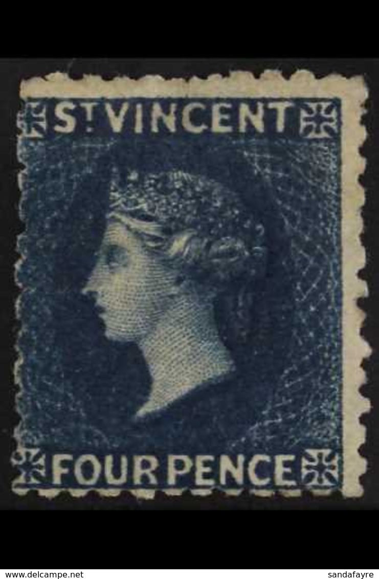 1875-78 4d Deep Blue, SG 25, Mint With Traces Of Gum, Small Imperfections, Cat £550. For More Images, Please Visit Http: - St.Vincent (...-1979)