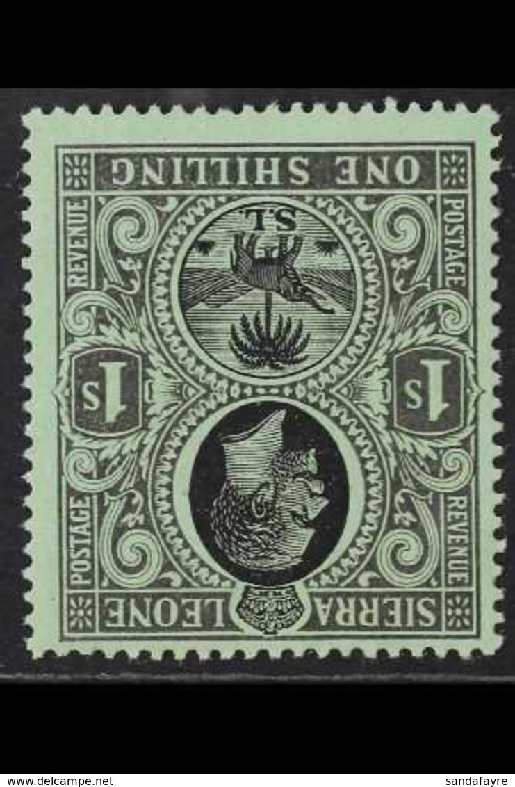 1912 1s Blue Green, Wmk MCA, Variety "Wmk Inverted", SG 124w, Fine Mint. For More Images, Please Visit Http://www.sandaf - Sierra Leone (...-1960)