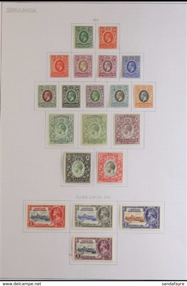 1912-1960 VERY FINE MINT COLLECTION Written Up On Pages. With KGV All Values To 5R; Then A Complete Basic Run From 1935  - Somaliland (Protettorato ...-1959)