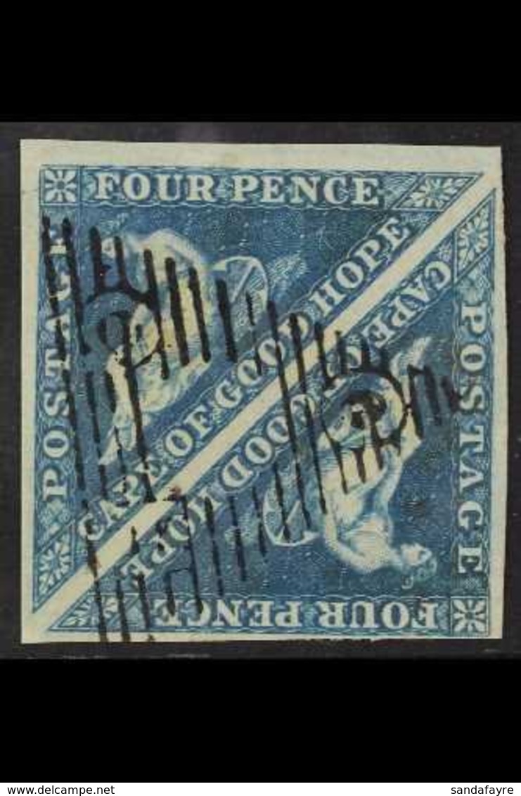 CAPE OF GOOD HOPE 1853 4d Blue On Lightly Blued Paper, SG 4, Superb Used Square Pair, Crisp Cancel. For More Images, Ple - Unclassified