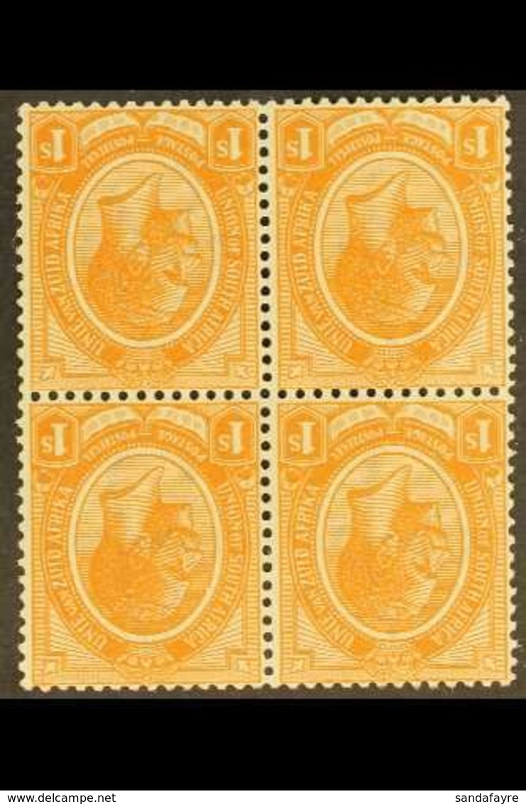 1913-24 1s Orange "INVERTED WATERMARK", SG 12w, Block Of 4, Never Hinged Mint (4 Stamps) For More Images, Please Visit H - Sin Clasificación