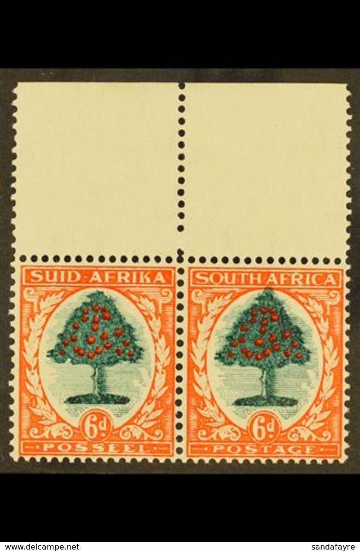 1933-48 6d Green & Vermilion, Die I, "TALL TREE" FLAW (extends Through Top Of Oval, Union Handbook V1), As SG 61, Hinged - Sin Clasificación