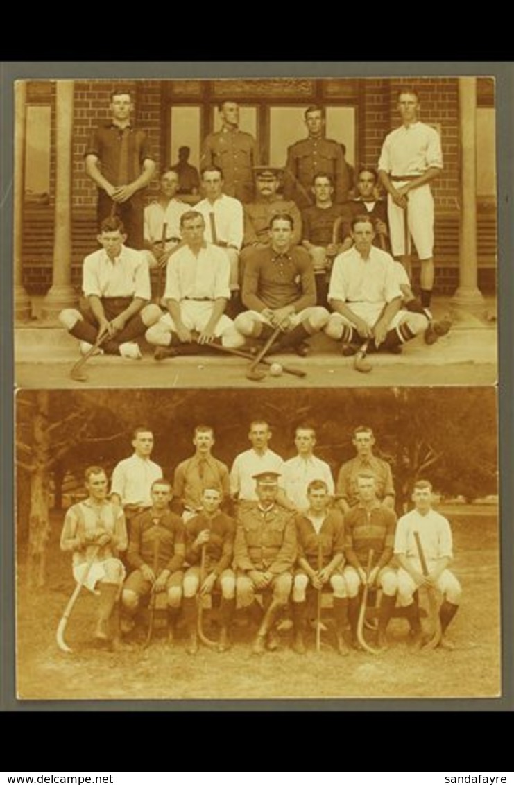 POSTCARDS Two Sepia, Real Photographs, Each Of A Military Hockey Team, Inscribed On Reverse "N.M.R. Versa D.G.A." Which  - Unclassified