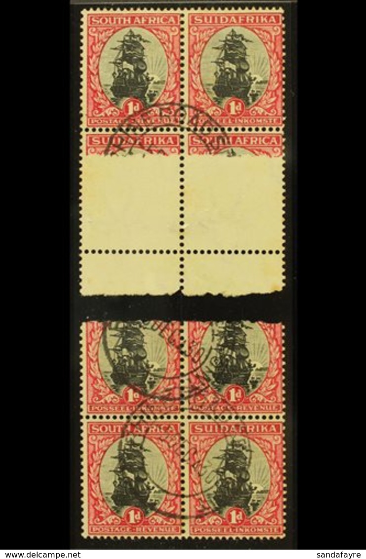 UNION VARIETY 1930-44 1d Black & Carmine, Type I, Watermark Upright, JOINED PAPER VARIETY In A Block Of 6, (join On Midd - Unclassified