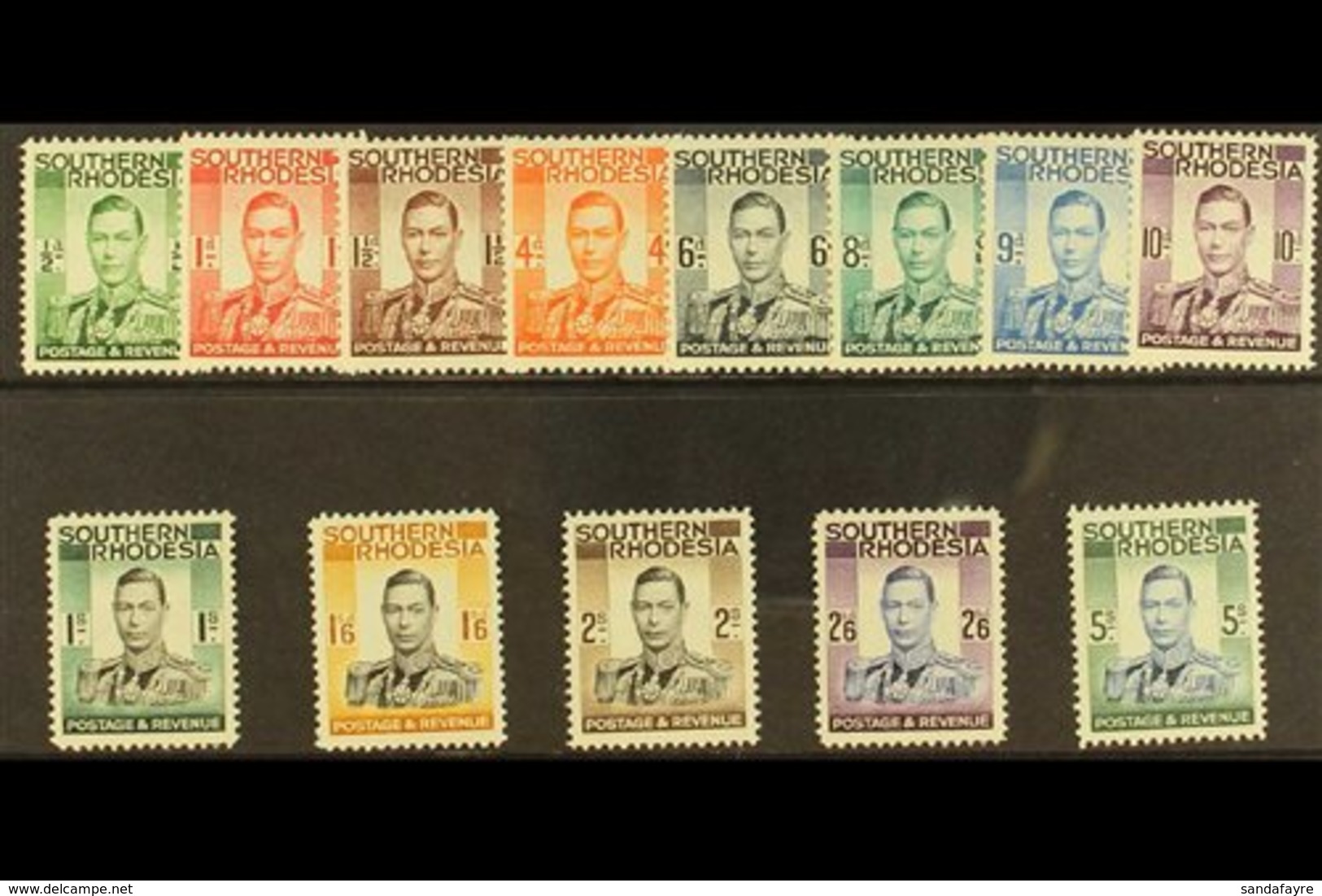 1937 KGVI Definitive Set, SG 40/52, Never Hinged Mint (13 Stamps) For More Images, Please Visit Http://www.sandafayre.co - Southern Rhodesia (...-1964)