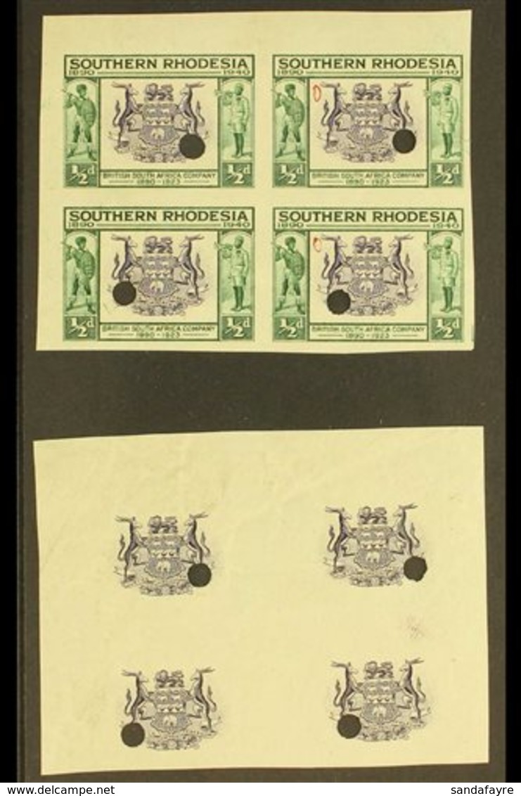 1940 1940 British South Africa Company's Golden Jubilee ½d Slate-violet And Green (as SG 53) - A Never Hinged Mint IMPER - Rodesia Del Sur (...-1964)