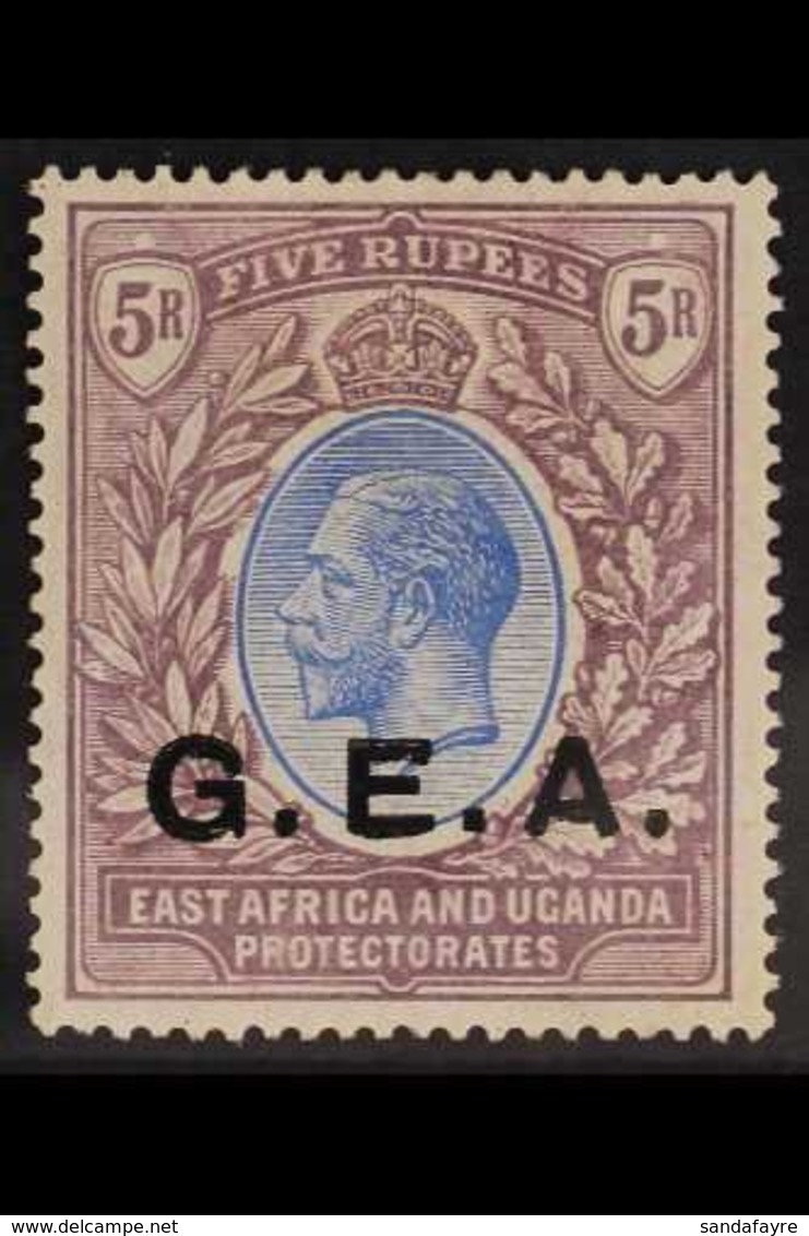 1921 5r Blue And Dull Purple, Wmk Script, Geo V, SG 68, Very Fine Mint. For More Images, Please Visit Http://www.sandafa - Tanganyika (...-1932)