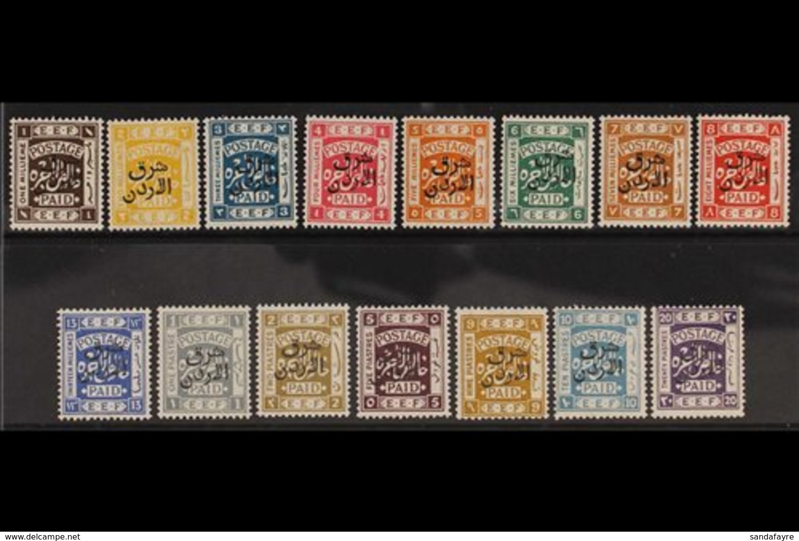 1925-26 "East Of The Jordan" Overprints On Palestine Complete Set, SG 143/57, Very Fine Mint, Very Fresh. (15 Stamps) Fo - Giordania