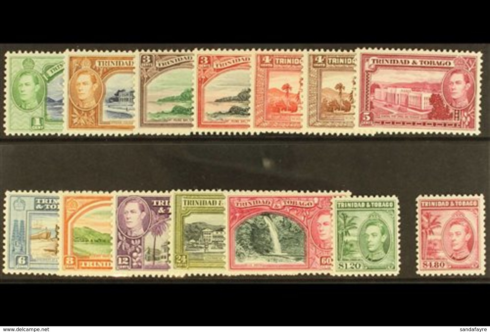 1938-44 Complete KGVI Set, SG 246/256, Fine Never Hinged Mint. (14 Stamps) For More Images, Please Visit Http://www.sand - Trinidad & Tobago (...-1961)