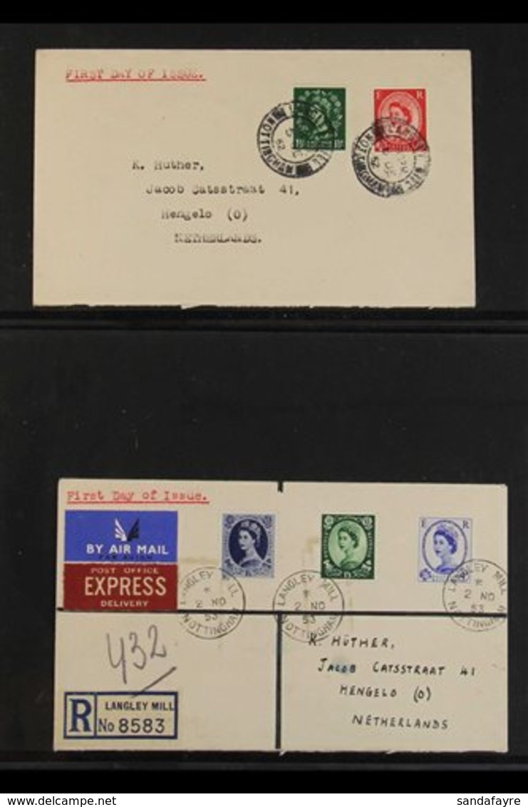 1952-1966 DEFINITIVES FIRST DAY COVERS. All Different Collection On Stock Pages, Includes 1952-54 3d, 6d & 7d Illustrate - FDC