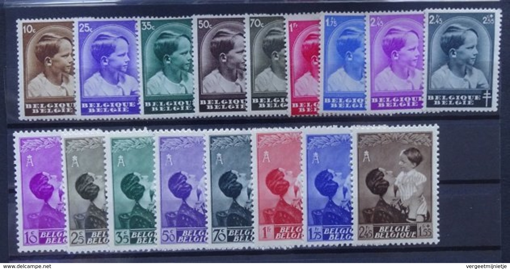 BELGIE  1936   Nr. 438 - 445 / 446 / 447 - 454    Scharnier *   CW  26,50 - Neufs