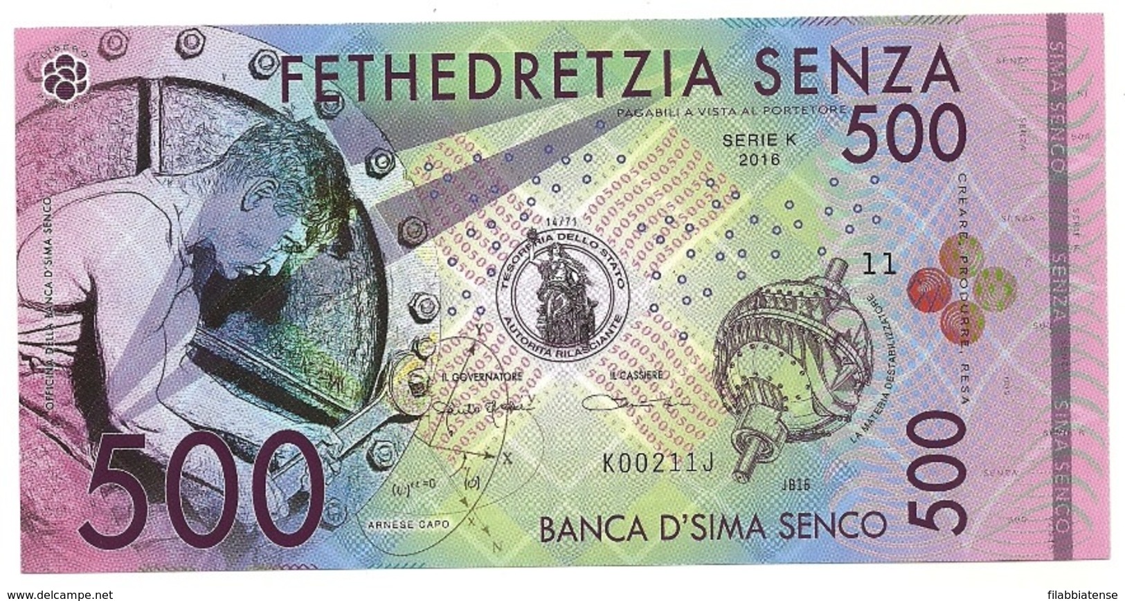 Banca D'Sima Senco - Banconote Di Fantasia ---- - Andere & Zonder Classificatie