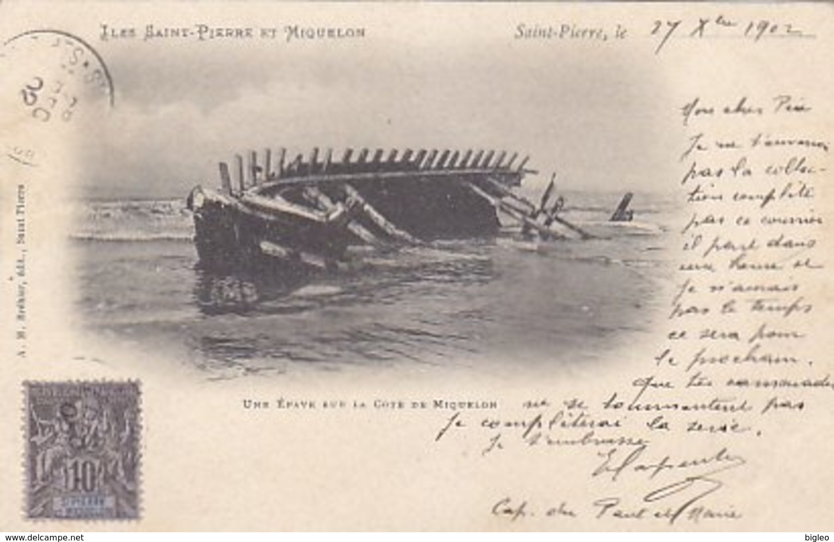 Saint-Pierre Et Miquelon - Une Epave Sur La Cote De Miquelon - 1902            (A-114-160626) - Saint-Pierre E Miquelon