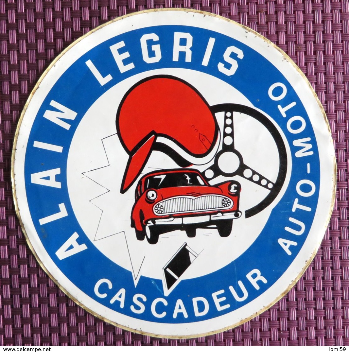 Rare Et Grand Autocollant D'Alain Legris - Cascadeur Auto Moto - Pegatinas