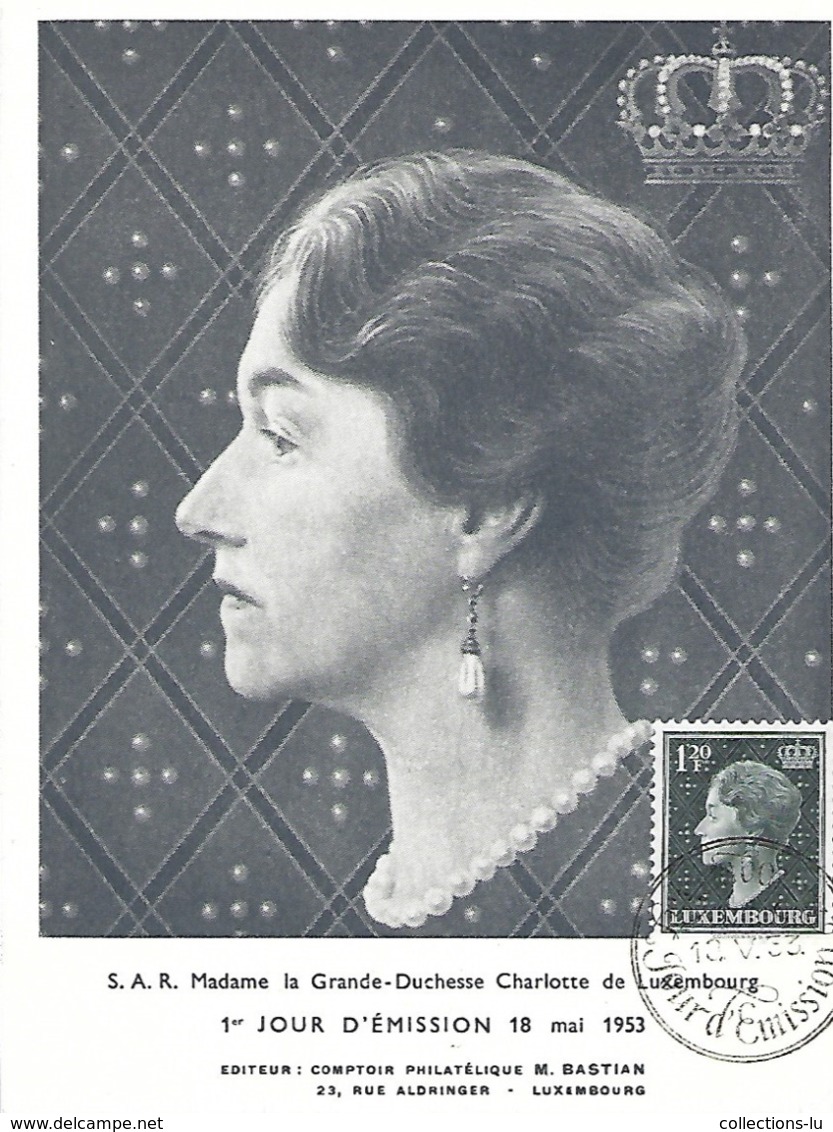 18.5.1953  - S.A.R.La  Grande-Duchesse Carlotte De Luxembourg - Cartes Maximum