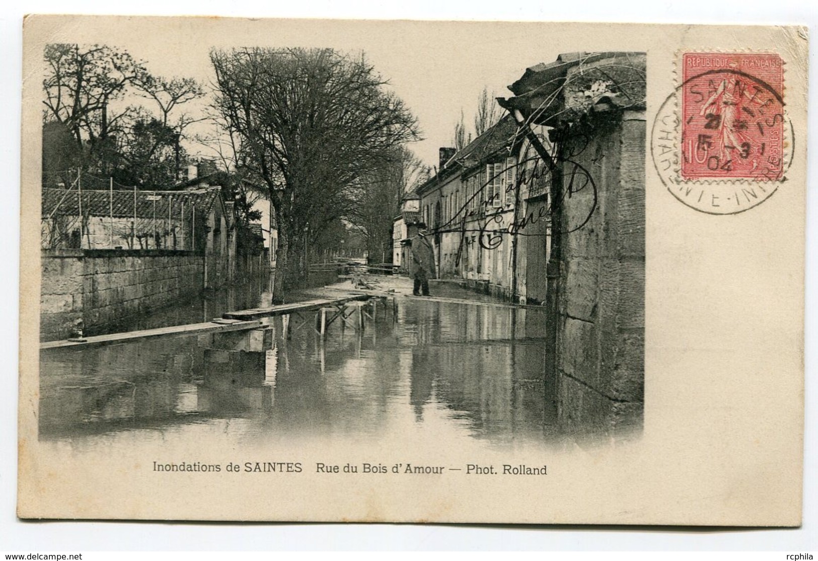 RC 13830 FRANCE SAINTES INONDATIONS RUE DU BOIS D'AMOUR TB - Saintes