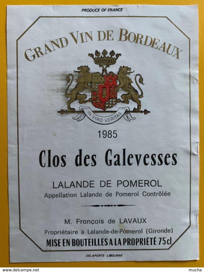 11680 - Clos Des Galevesses 1985 Lalande-de-Pomerol - Bordeaux