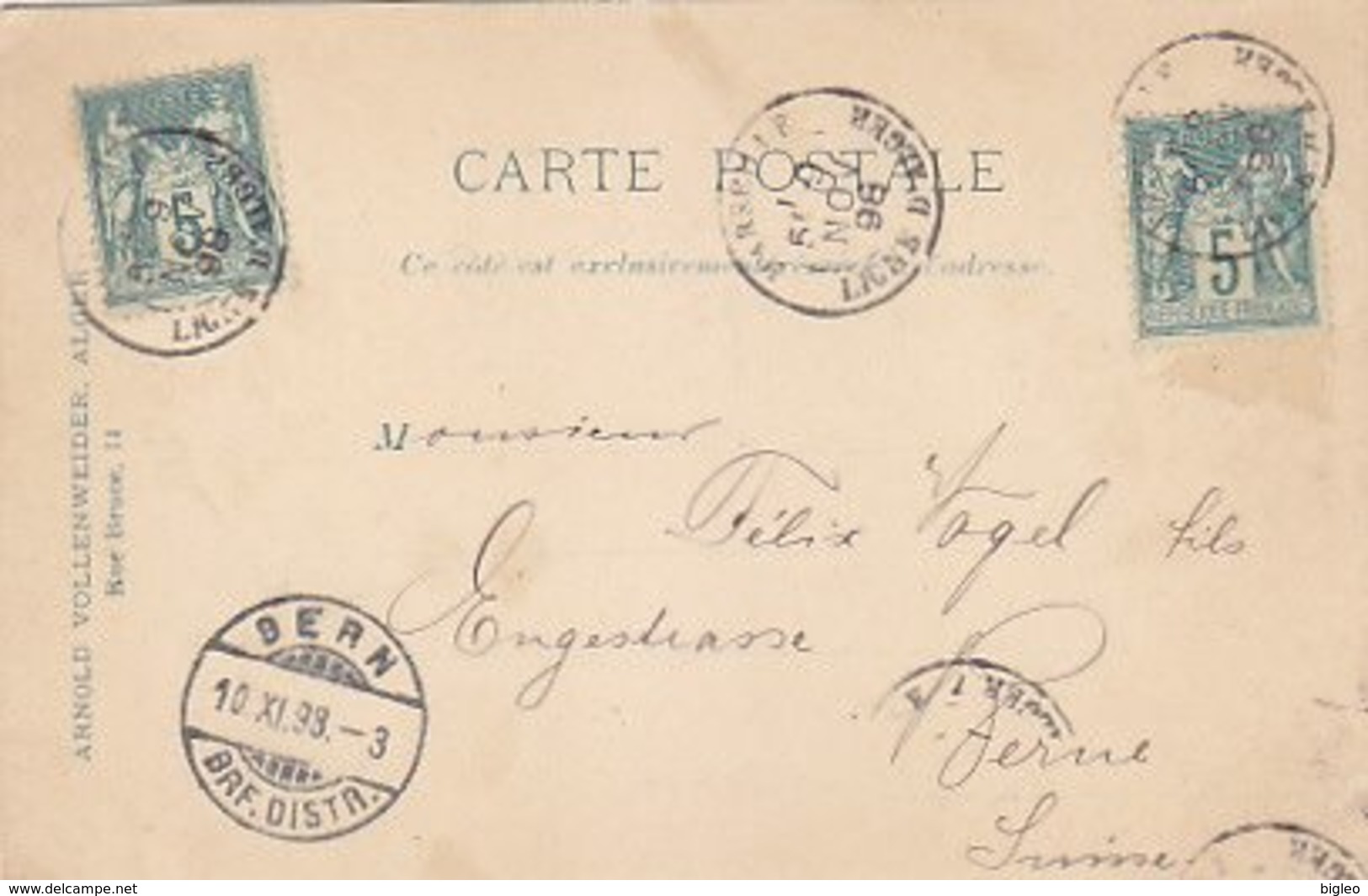 Bab El Oued - Oblit. Ligne D'Alger - 1898          (A-114-170720) - Altri & Non Classificati
