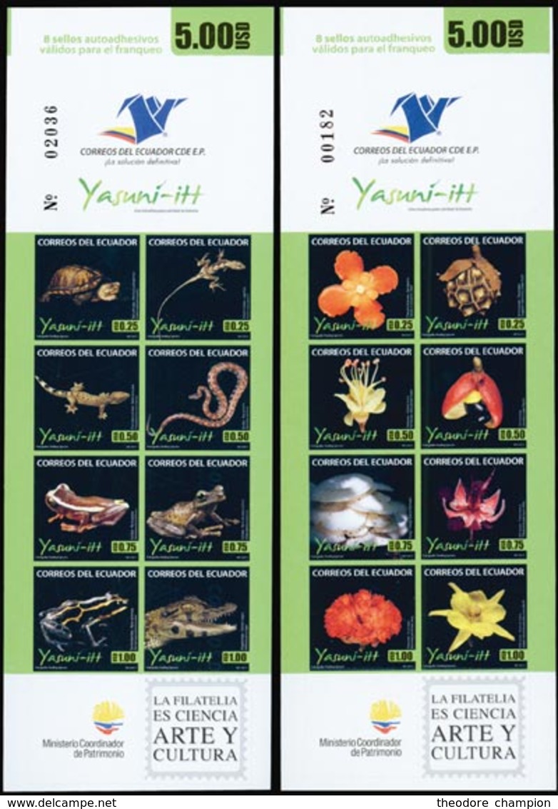 EQUATEUR 2 Carnets Faune Et Flore - Yasuni 2011 Neuf ** MNH - Equateur