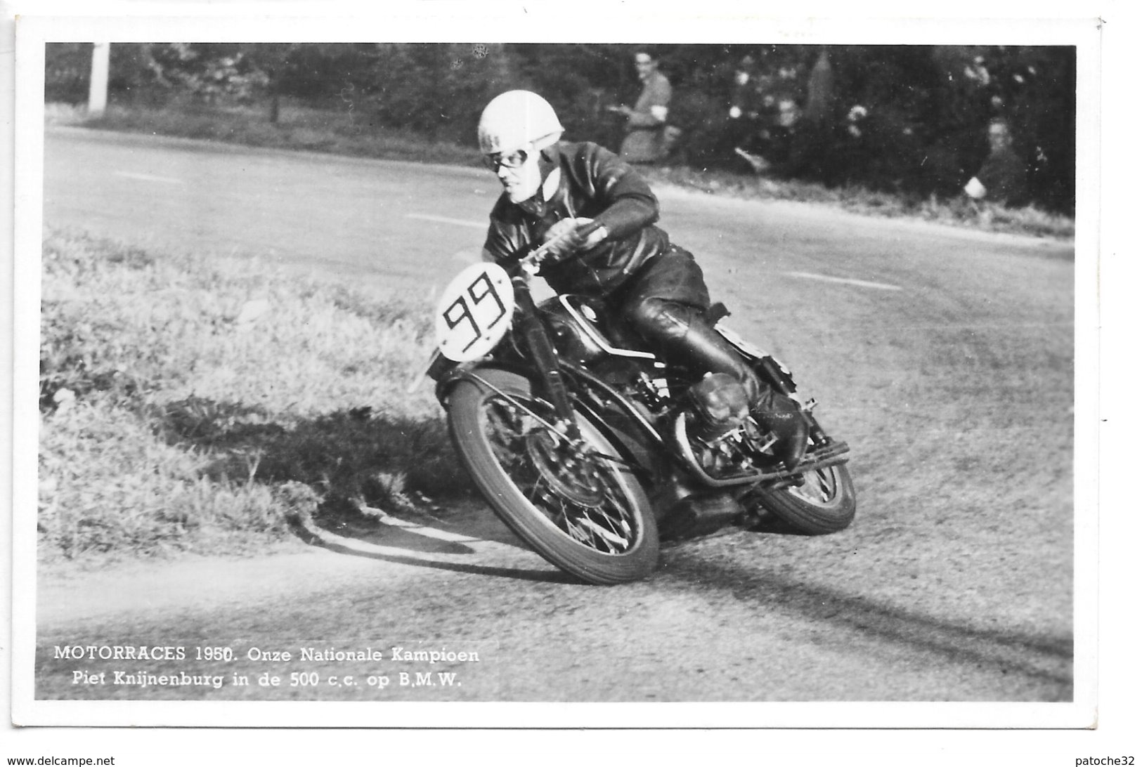 Carte-photo...motorraces 1950..onze Nationale Kampioen..Piet Knijnenburg Sur 500 Cc B.M.W. - Sport Moto