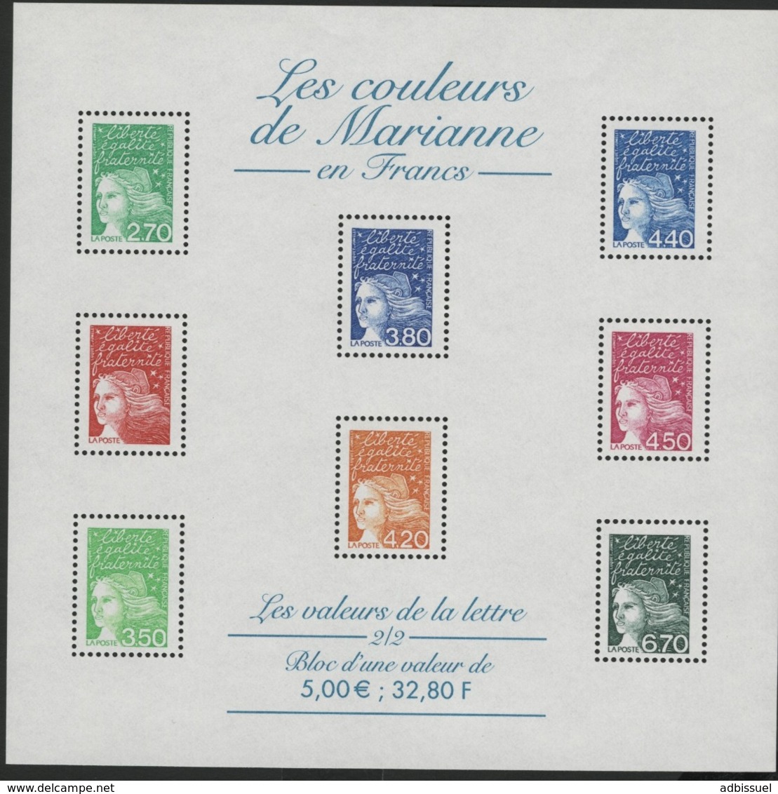 BF 42 "LES COULEURS DE MARIANNE". Neuf Sans Charnière **. TB - Mint/Hinged