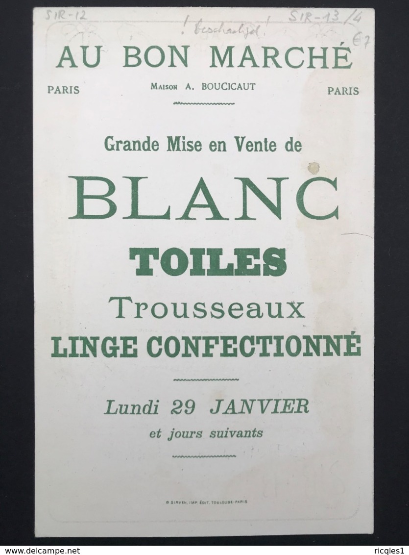 Au Bon Marché – Chromo – Le Retour Des Cloches/Les Oeufs De Pâques – B. Sirven IMP. –  SIR -13/4 - Au Bon Marché