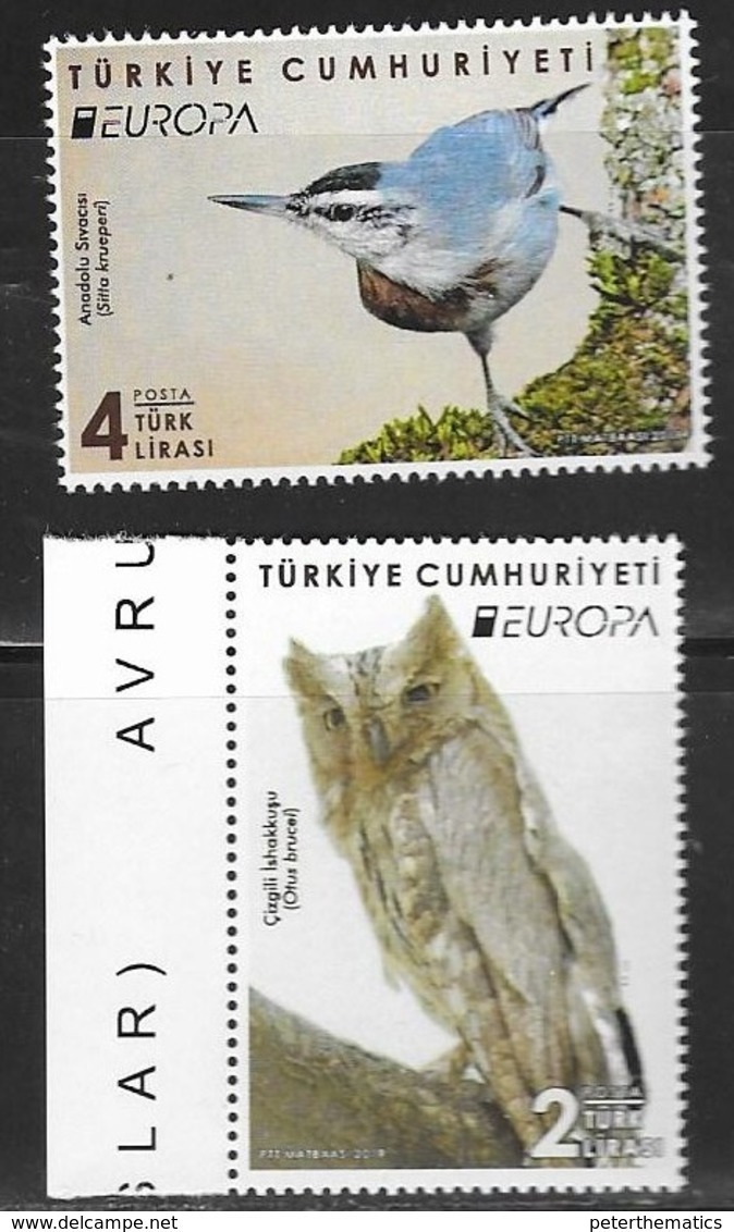 TURKEY, 2019, MNH, EUROPA, BIRDS, OWLS, 2v - 2019