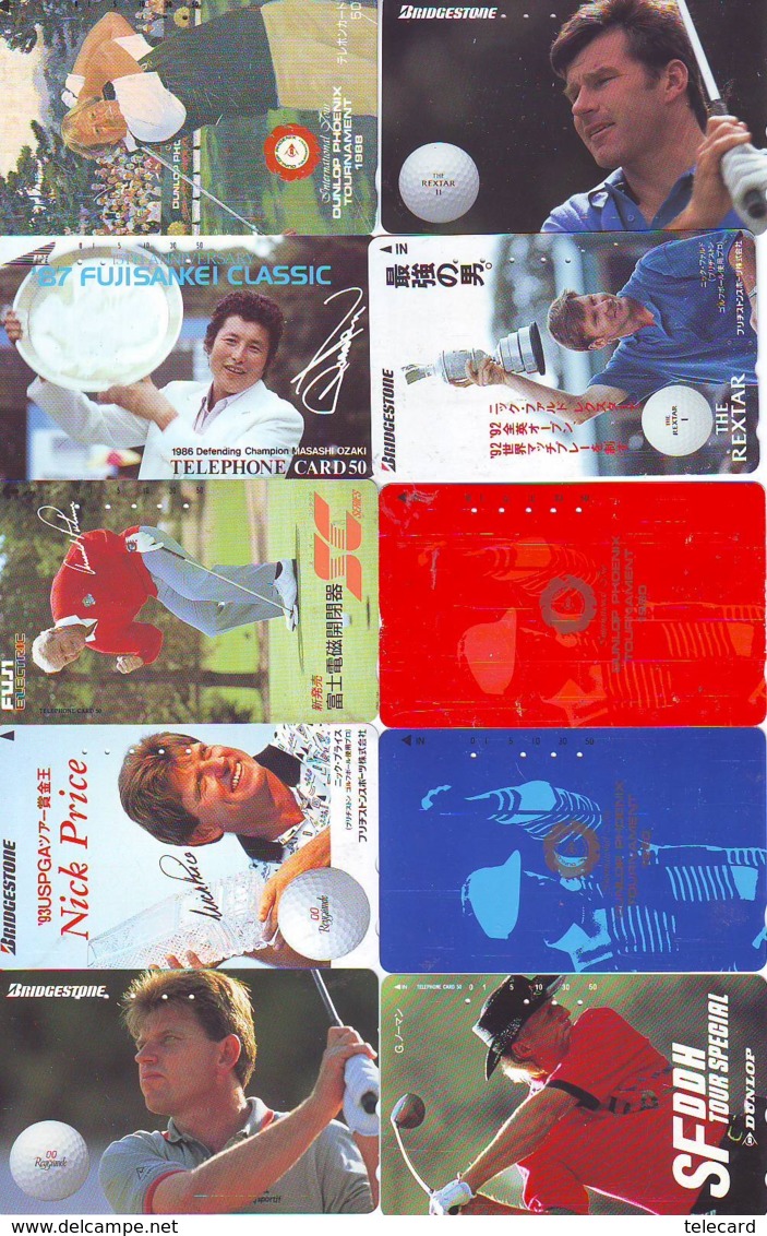 10 Télécartes - Prepaid Différentes  JAPON * SPORT * GOLF (LOT A-18) JAPAN 10 DIFFERENT PHONECARDS * 10 VERSCHIEDENE TK - Sport